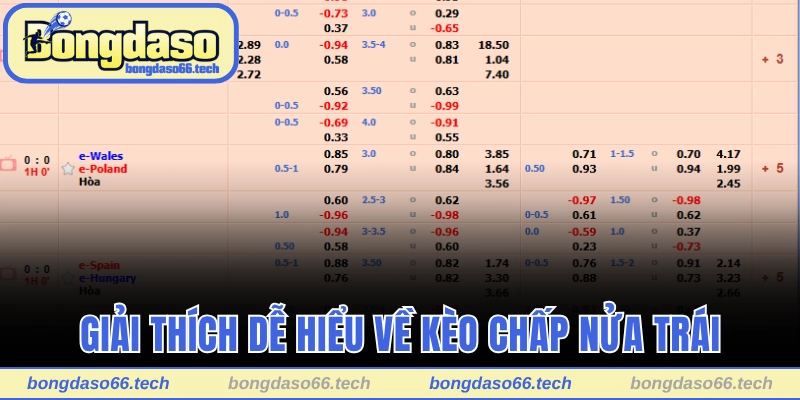 Giải thích dễ hiểu về kèo chấp nửa trái
