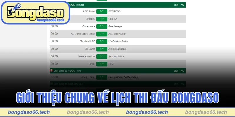 Lịch Thi Đấu Bongdaso - Công Cụ Tốt Nhất Cho Fan 2025 1 Giới thiệu chung về lịch thi đấu Bongdaso