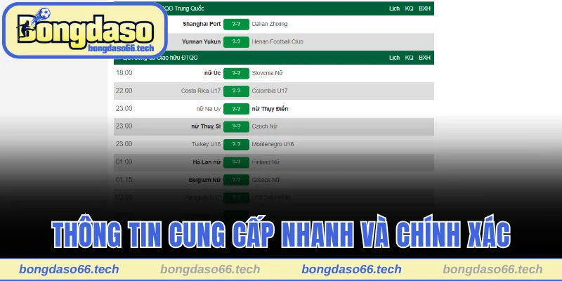 Lịch Thi Đấu Bongdaso - Công Cụ Tốt Nhất Cho Fan 2025 2 Thông tin cung cấp đảm bảo nhanh và chính xác